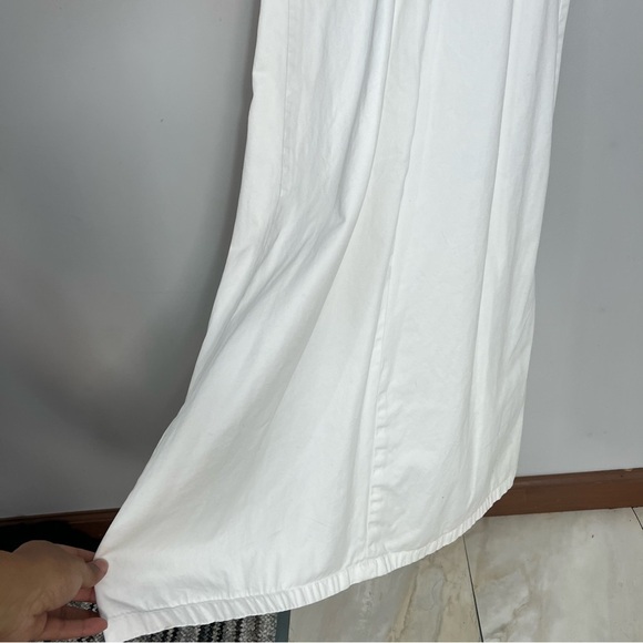 Vintage White Maxi Dress Adjustable Straps Cotton Minimalist Euro Vacay Sundress - Picture 10 of 10